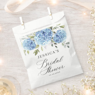 Blue Hydrangea Floral Eucalyptus Bridal Shower Favour Bags