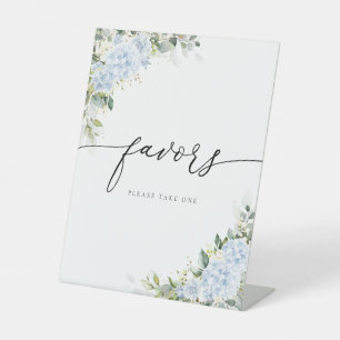 Blue Hydrangea Floral Favours Sign