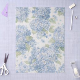 Blue Hydrangea Floral Gift Bag Tissue Paper