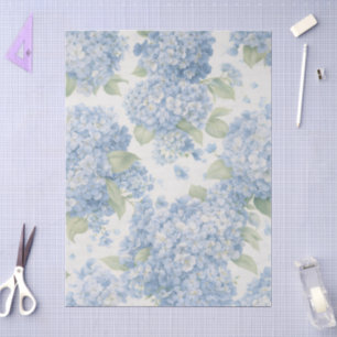 Blue Hydrangea Floral Gift Bag Tissue Paper