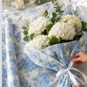 Blue Hydrangea Floral Gift Bag Tissue Paper