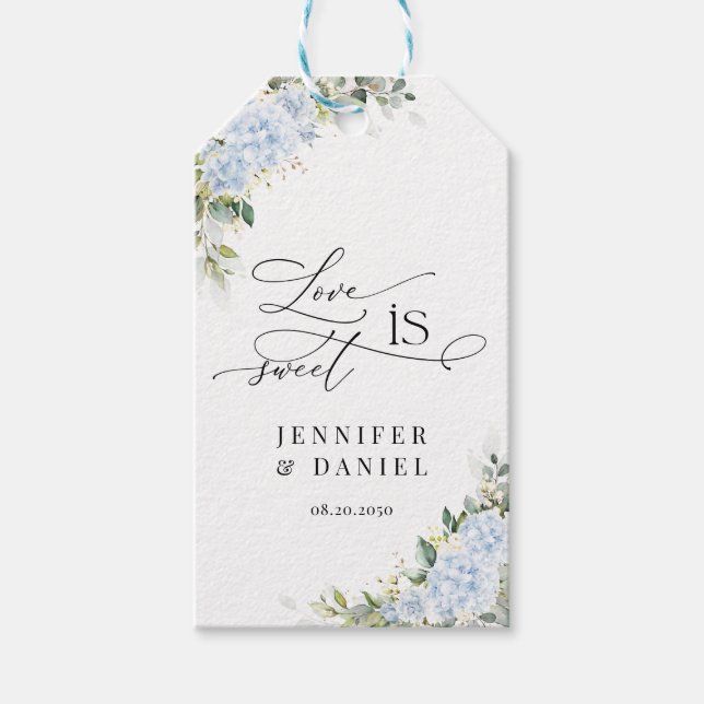 Blue Hydrangea Floral Gift Tag (Front)