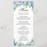 Blue Hydrangea  Floral Greenery Wedding Menu Card<br><div class="desc">For further customisation,  please click the "customise further" link and use our design tool to modify this template.</div>