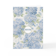 Blue Hydrangea Floral MOM Card Elegant Gift