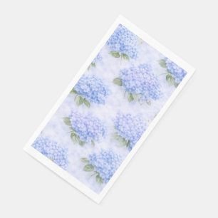Blue Hydrangea Floral Paper Guest Towels Napkin