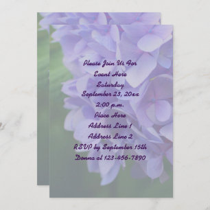 Blue Hydrangea Floral Party Invitation