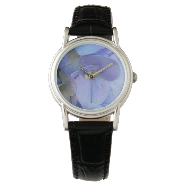 Blue Hydrangea Floral Photography  Watch (Front)