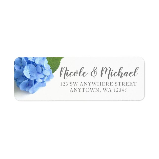 Blue Hydrangea Floral Return Address (Front)