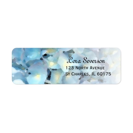 Blue Hydrangea Floral Return Address Return Address Label