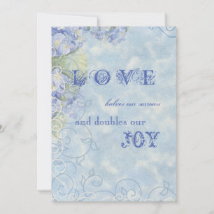 Blue Hydrangea Floral Swirls - Wedding Invitation