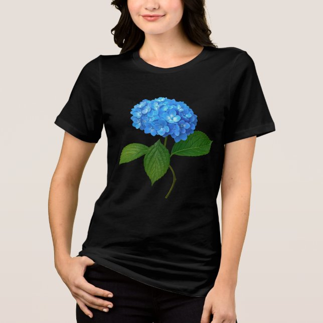 Blue Hydrangea Floral Tee (Front)