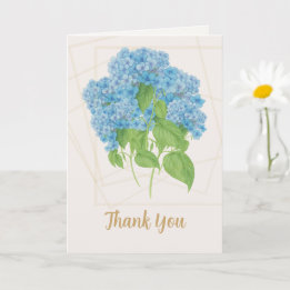 Blue Hydrangea Floral | Thank You  Card