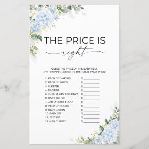 Blue Hydrangea Floral The Price Is Right Game