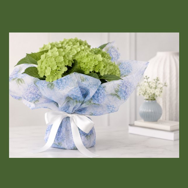 Blue Hydrangea Floral Tissue Paper (Blue Hydrangea Tissue Paper. Make Birthdays, Baby Showers, Weddings and Engagements a floral delight)