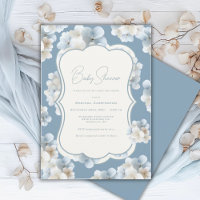 Blue Hydrangea Floral Vintage Baby Shower