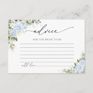 Blue Hydrangea Floral Wedding Advice Enclosure Card