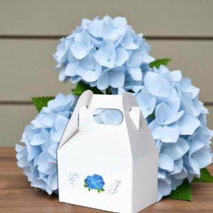 Blue Hydrangea Floral Wedding Favour Box