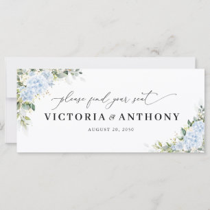Blue Hydrangea Floral Wedding Head Table Sign