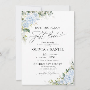 Blue Hydrangea Floral Wedding Invitation