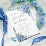 Blue Hydrangea Floral Wedding Invitation<br><div class="desc">Blue hydrangeas on a white background.  A perfect wedding invitation for any season. The watercolor hydrangeas are just beautiful.  Classy & chic.</div>