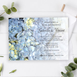 Blue Hydrangea Floral Wedding Invitation