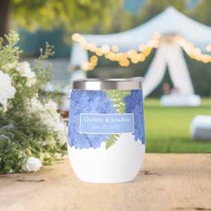 Blue Hydrangea Floral Wedding Personalised Names