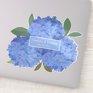 Blue Hydrangea Floral Wedding Personalised Names