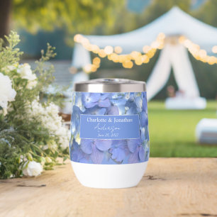 Blue Hydrangea Floral Wedding Personalised Names