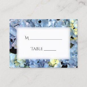 Blue Hydrangea Floral Wedding Place Cards