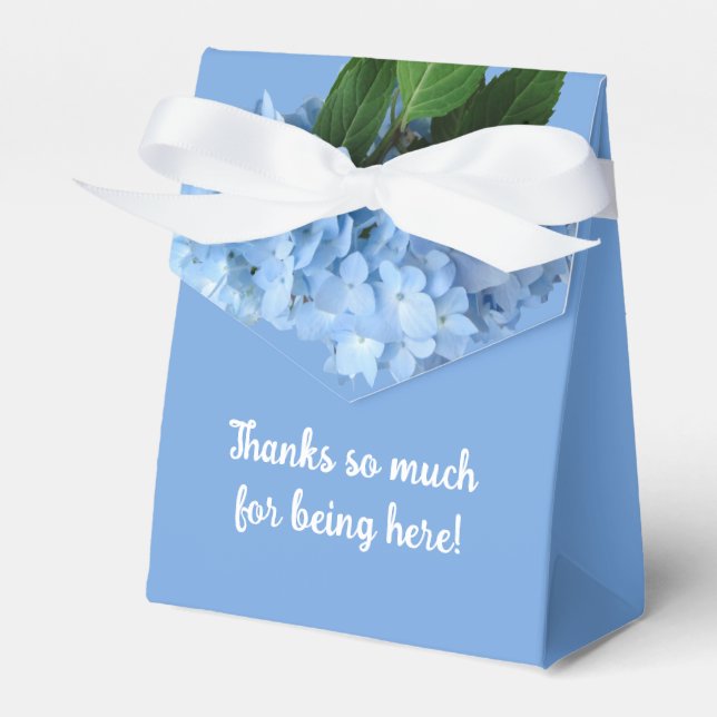 Blue Hydrangea Floral Wedding Shower Thank You Favour Box (Front Side)