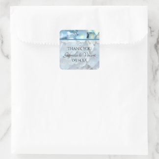 Blue Hydrangea Floral Wedding Thank You Favour Tag