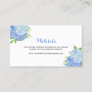 Blue Hydrangea Floral Wedding Website Card