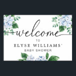 Blue Hydrangea Floral Welcome Sign Poster<br><div class="desc">This welcome sign features a soft blue hydrangea watercolor design with a modern calligraphy welcome heading. The script text heading is an image that cannot be edited. The heading image can be resized to fit any poster size. All of the other text is fully editable. For more advanced customisation of...</div>