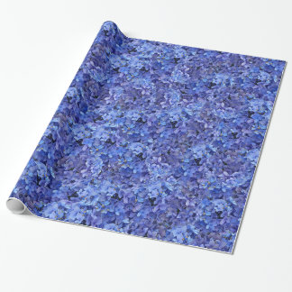 Blue Hydrangea Floral Wrapping Paper