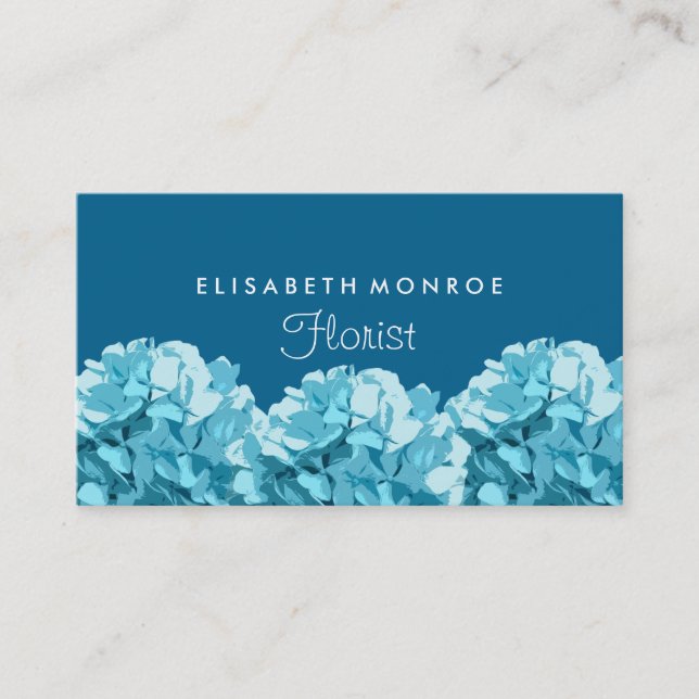 Blue Hydrangea, Floristry Business Card (Front)