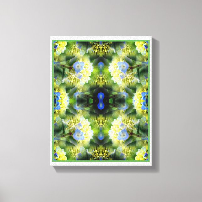 Blue Hydrangea Flower Abstract  Canvas Print (Front)