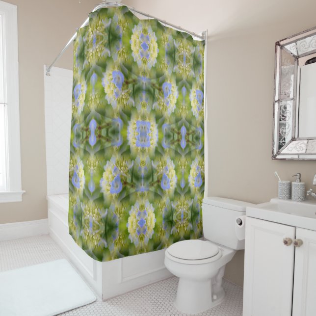 Blue Hydrangea Flower Abstract Nature   Shower Curtain (In Situ)