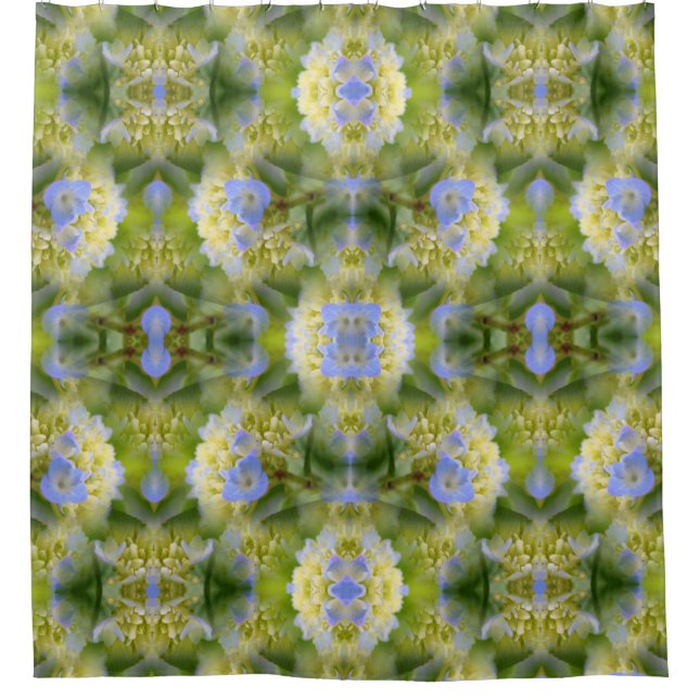 Blue Hydrangea Flower Abstract Nature   Shower Curtain (Front)