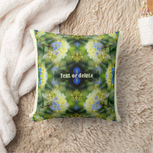 Blue Hydrangea Flower Abstract Personalised Cushion