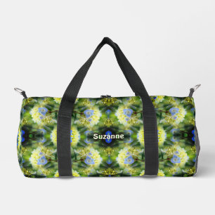 Blue Hydrangea Flower Abstract Personalised Duffle Bag