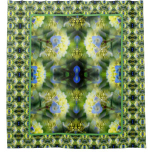 Blue Hydrangea Flower Abstract  Shower Curtain