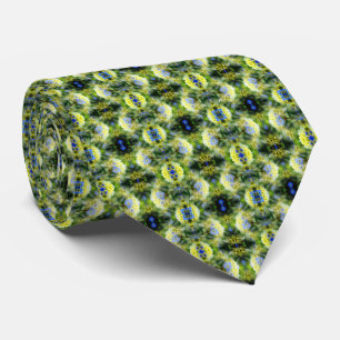 Blue Hydrangea Flower Abstract  Tie