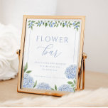 Blue Hydrangea Flower Bar Bridal Shower Poster<br><div class="desc">Personalise using the template form.</div>