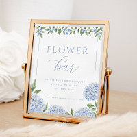 Blue Hydrangea Flower Bar Bridal Shower