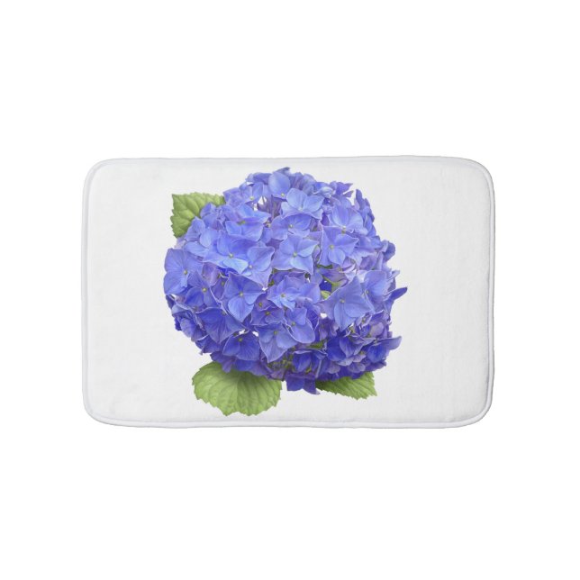 Blue Hydrangea Flower Bath Mat (Front)