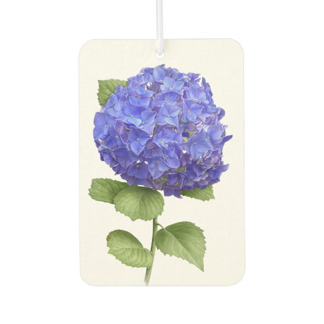 Blue Hydrangea Flower Botanical Art Design Car Air Freshener (Front)