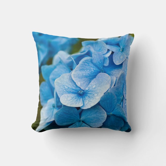 Blue Hydrangea flower Cushion (Front)