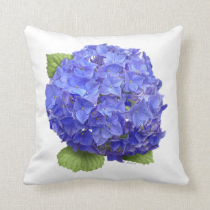 Blue Hydrangea Flower Cushion