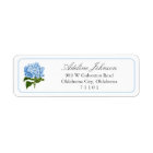 Blue Hydrangea Flower Custom Return Address Label