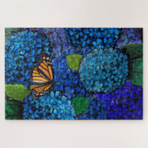 Blue Hydrangea Flower Floral Jigsaw Puzzle